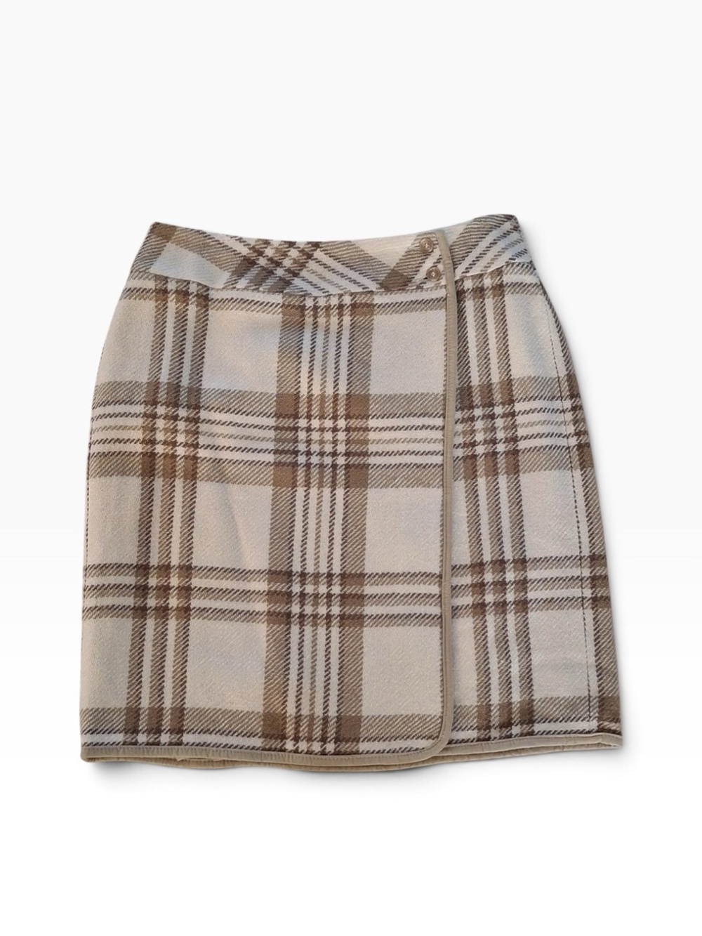 Liz Claiborne Vintage wool skirt tan plaid size 6